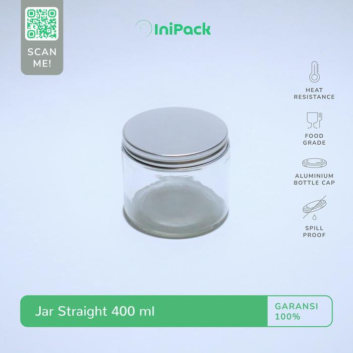 Toples Jar Kaca 400 ML / Botol Toples Kaca 400ml Tutup ALUMINIUM