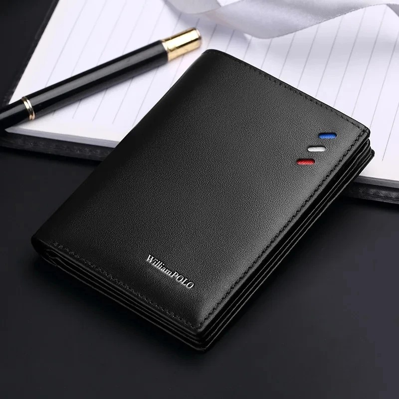Men Wallets Leather Purse credit card Luxury Card package WILLIAMPOLO Genuine Leather Men's