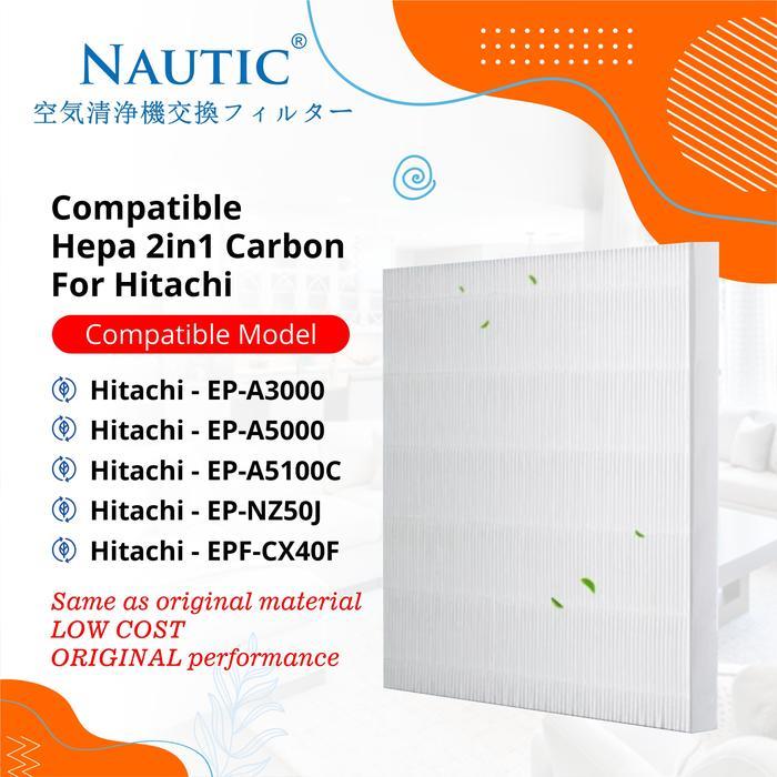 Replacement Filter HEPA+Carbon For Air Purifier Hitachi EP-A5000
