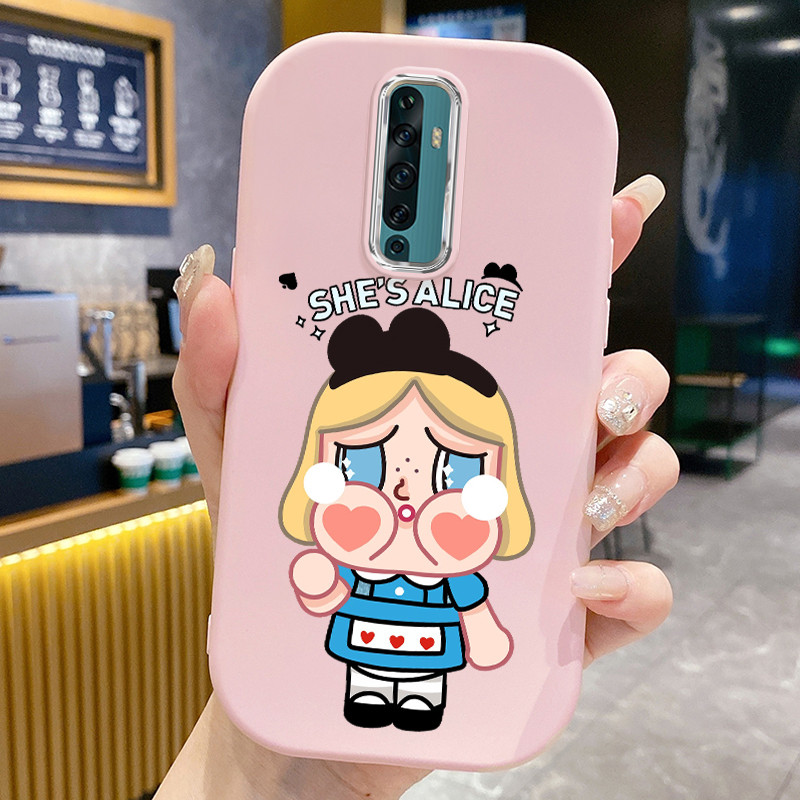 Casing Hp Untuk OPPO Reno 2F Reno 2Z Case Casing Boneka wanita kartun pola Kesing HP Cesing bulat ge