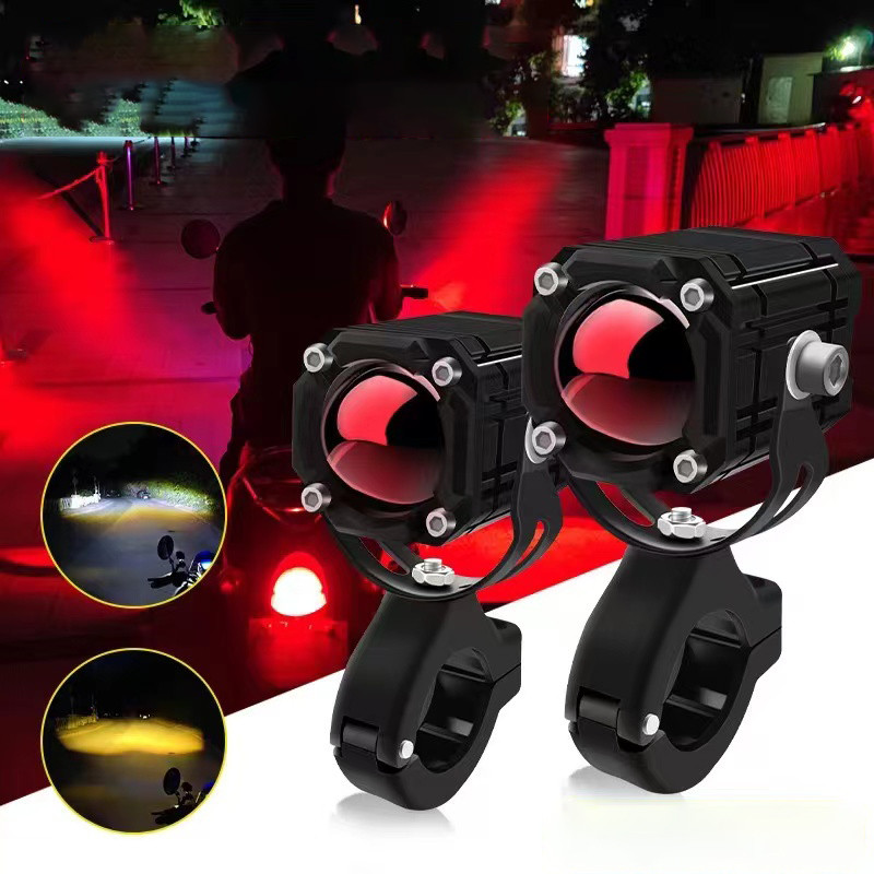 Motorcycle spotlight Devil's Eye external universal LED red daytime running light exploding angel