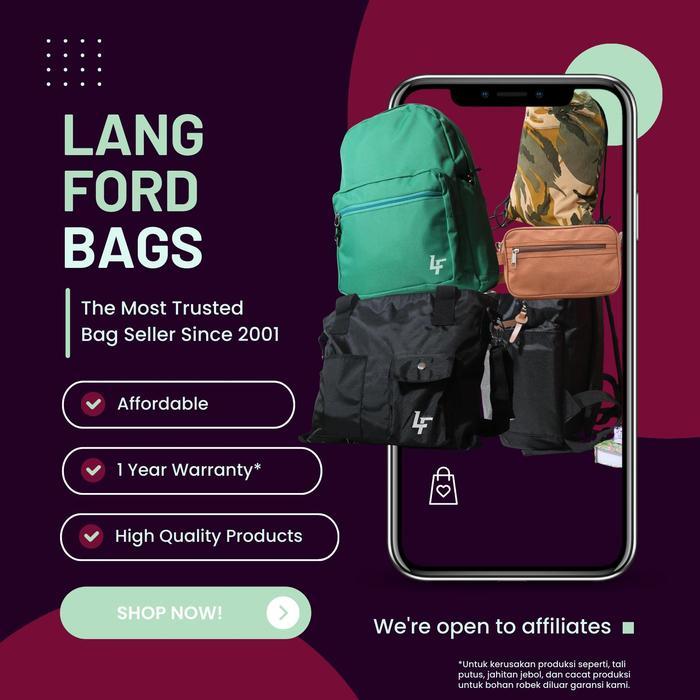 Lang Ford - Kiyowo / Tas Ransel Sekolah / Tas Ransel Wanita Remaja / Tas Hangout / Backpack