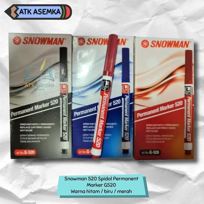 "New" Snowman 520 Spidol Permanent Marker G520
