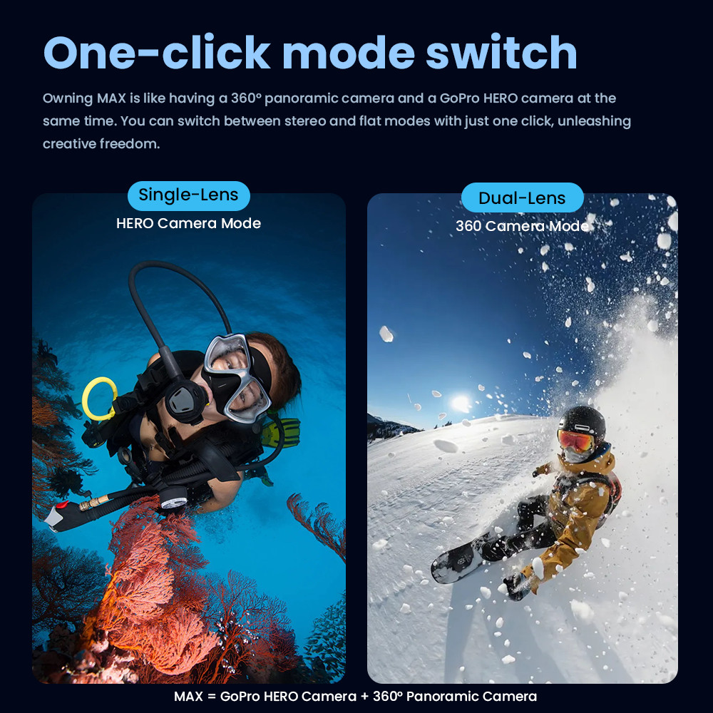 GoPro-Max 360 Panoramic Motion Camera, Anti-Shake Diving HD Touch Screen, Vlog Camera, Original