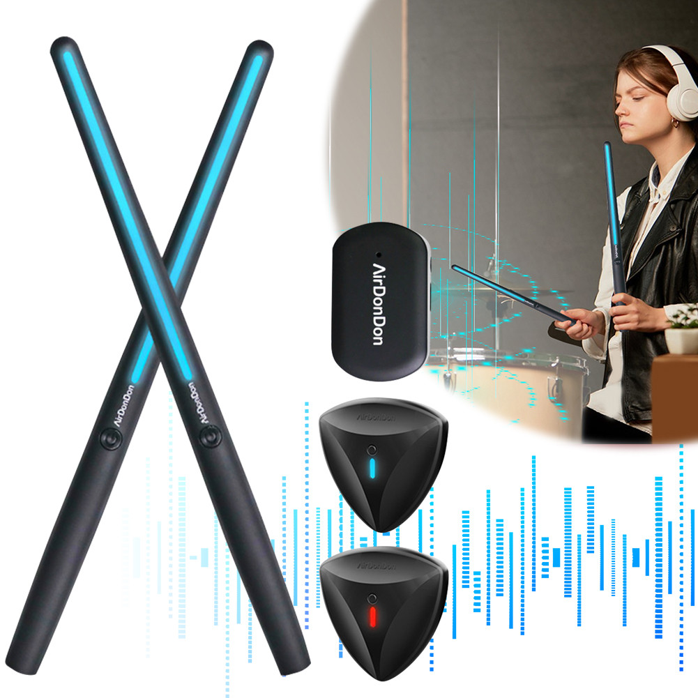 Portable Air Drum Set Air Electronic Drum Sticks Realistic Effect Air Drum Adapter Electronic Drum