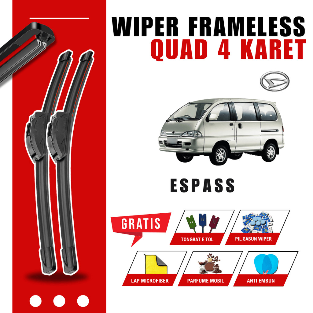 Wiper Daihatsu Espass Quad Kaca Depan Mobil Free 5 Bonus