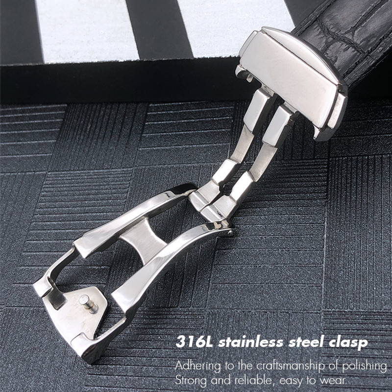 Crocodile Leather Watch Band Fit for Omega De Ville Seamaster Constellation 18mm 19mm 20mm 21mm 22mm