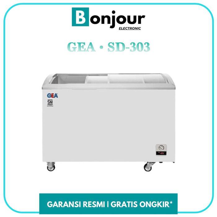Freezer Sliding Curve Glass GEA SD303 Freezer GEA 303 Liter Freezer