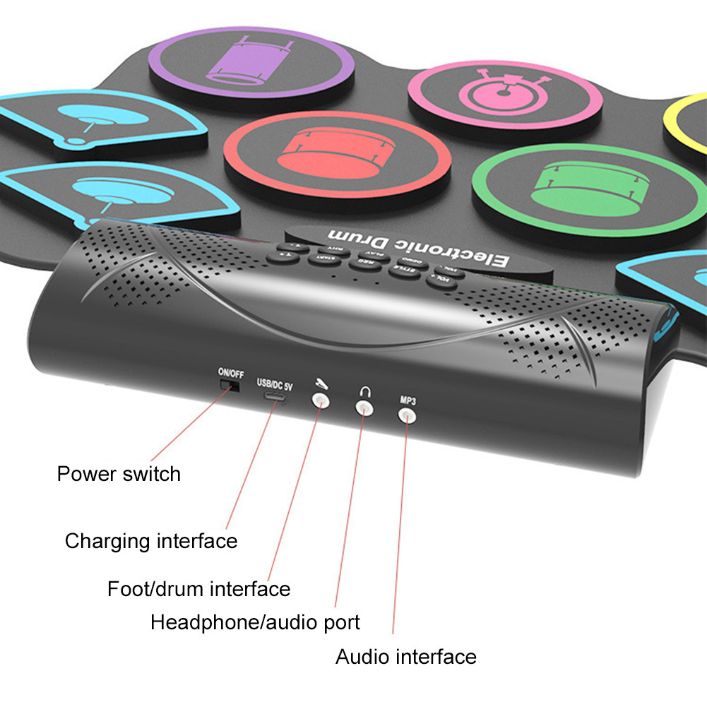 MD862MC Electronic Drum Roll-Up Drum with Drumsticks Electronic Drums Sticks Electronics Musical