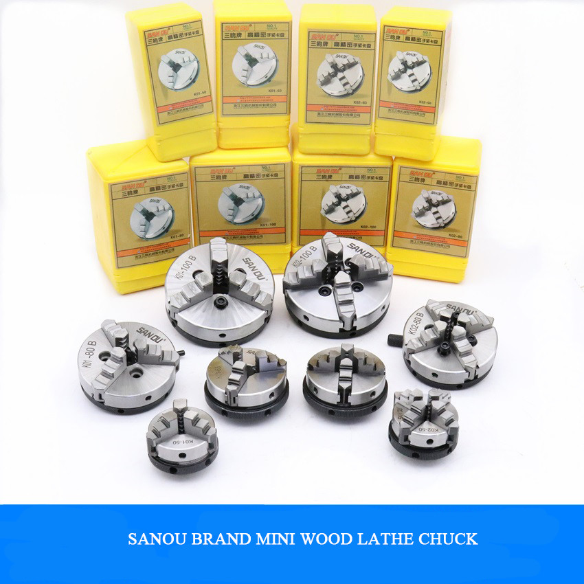 3 Jaw Lathe Chuck 100mm SANOU Brand Mini Wood Lathe Chuck Self-Centering Chuck K01-100B For Mini