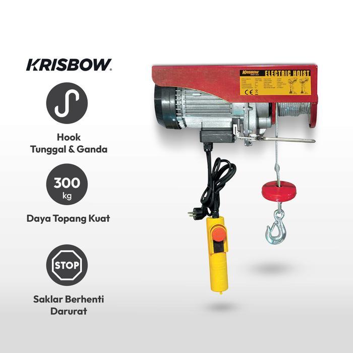 KRISBOW ALAT DEREK ELEKTRIK HOIST REEL DOUBLE HOOK 300 KG