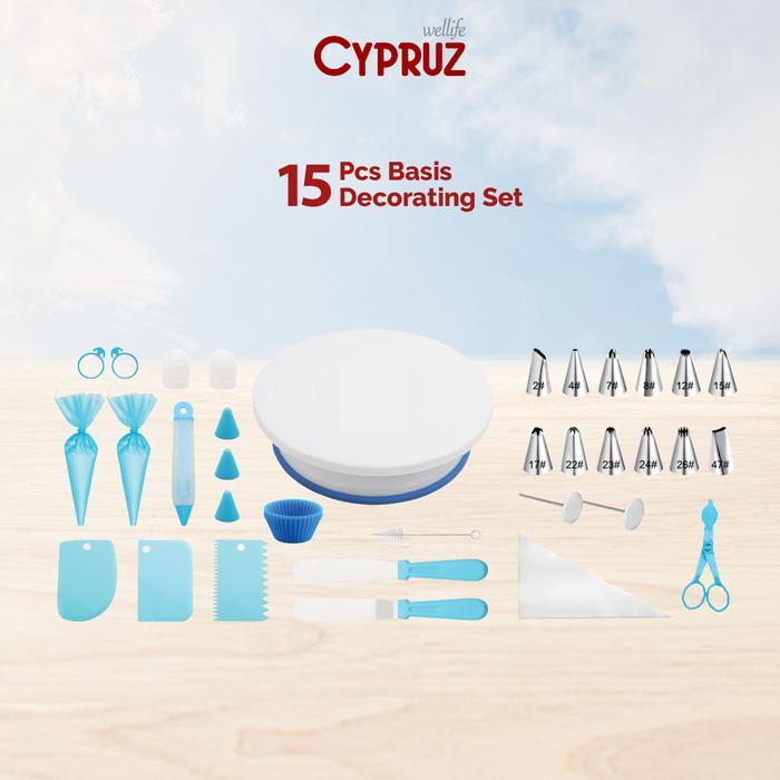 Cypruz Perlengkapan Kue Set Basic Decorating 15 Pcs