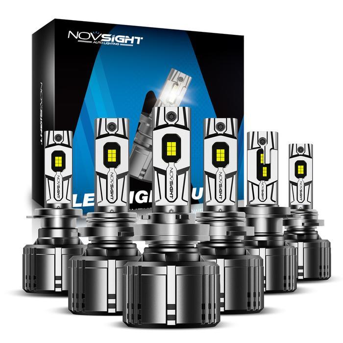 Novsight T1 H4 lampu Mobil H7 H11 HB3 HB4 240W /pasangan 50000LM Bohlam Lampu Depan LED Sorot