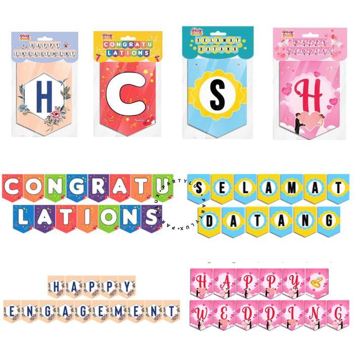 Banner Selamat Datang / Congratulations / Happy Wedding / Banner Toko Tulisan Selamat Datang
