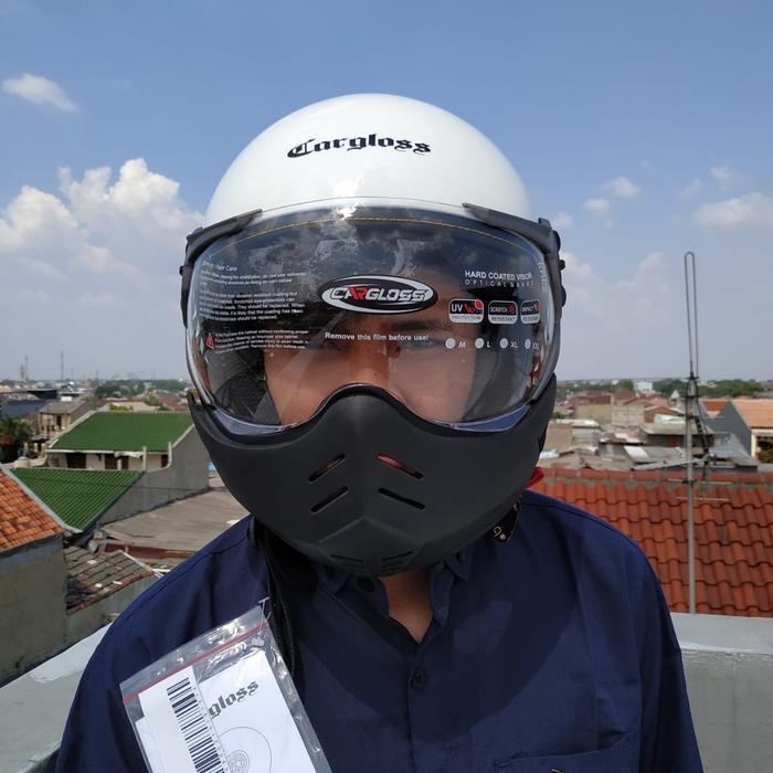Termurah Paket Helm Cargloss YRM Ghotic + Masker PU YRM ( Mask / Bogo / Retro )