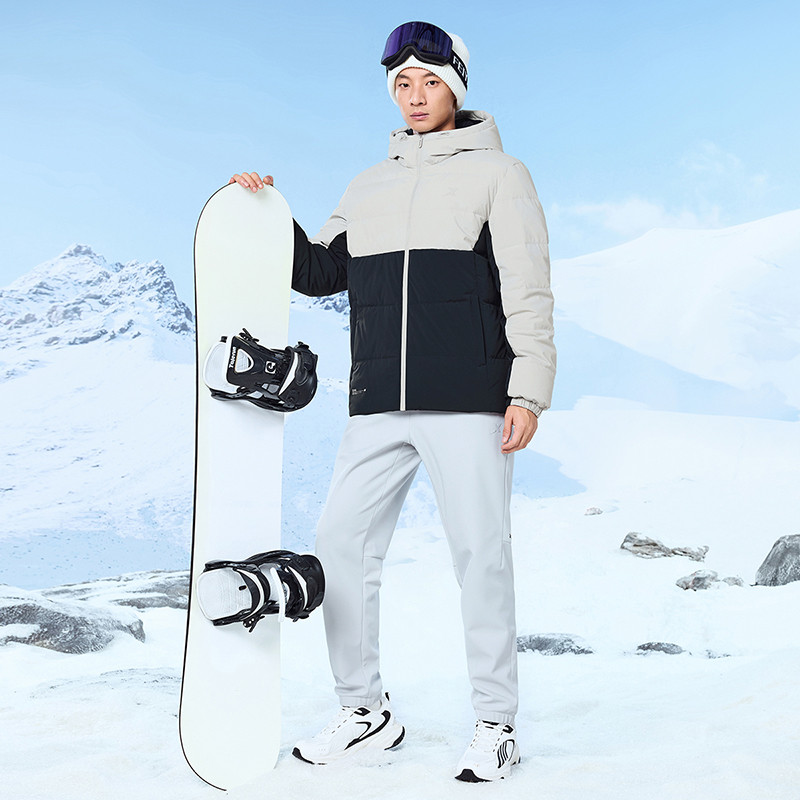 XTEP COAT WHITE DUCK DOWN JACKET WINTER LIGHTWEIGHT HOODED PARKAS MALE WATERPROOF CASUAL OUTDOOR