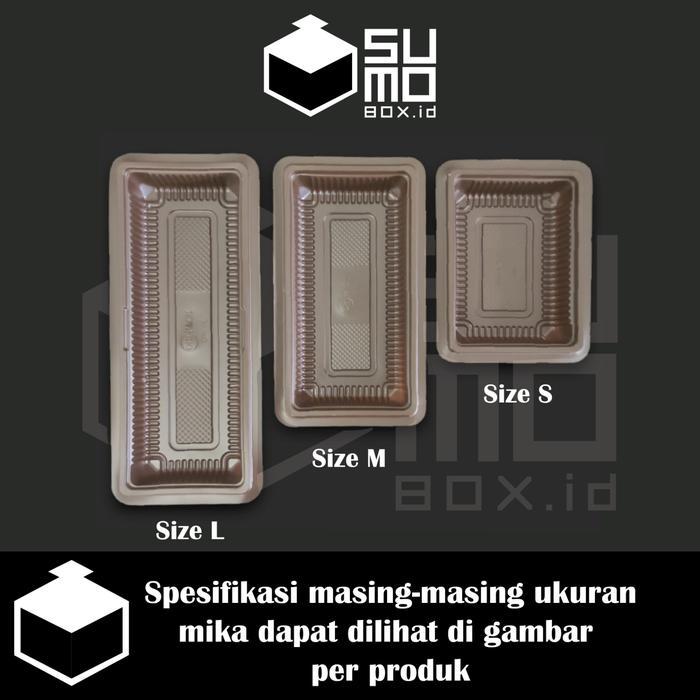 [1 Pak Isi 50 Pcs] Mika Brownies M Tebal / Box Plastik Kue / Kotak Brownies / Mika Kue Kotak Medium