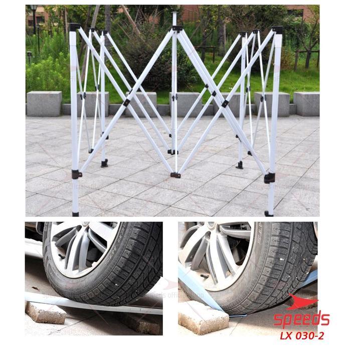 SPEEDS Tenda Lipat 3 x 3 M Tenda Bazar Pameran Tenda Jualan Otomatis Rangka Camping Outdoor Putih