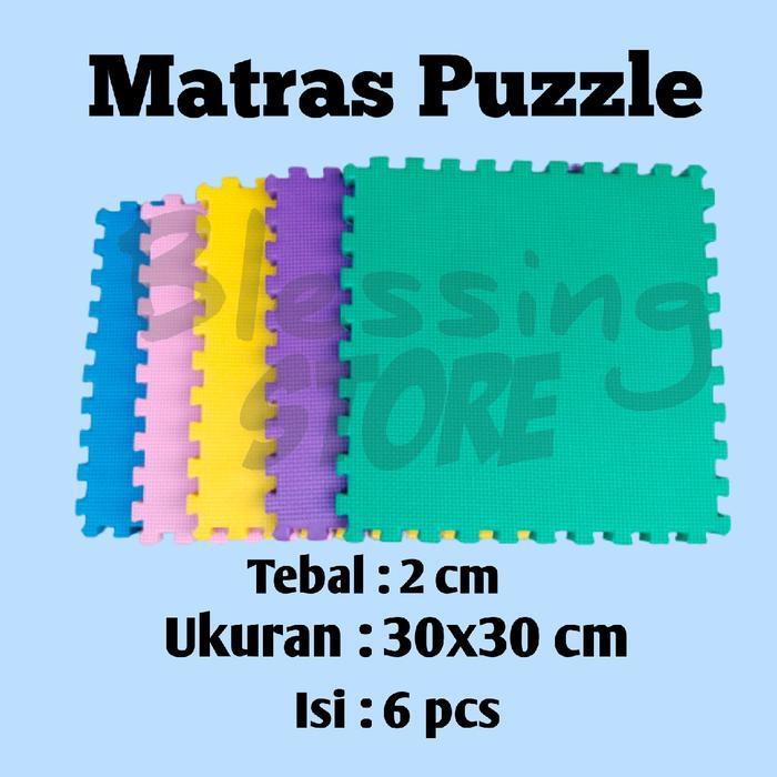 Puzzle lantai 30x30 tebal 2 cm isi 6 pcs matras puzzle/karpet lantai/playmate/alas lantai
