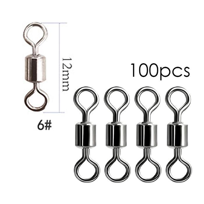 Kili Kili Pancing 1 Kotak 100pcs Swivel Kili Kili Mancing KiliKili Pancing Anti Karat Rolling Swivel