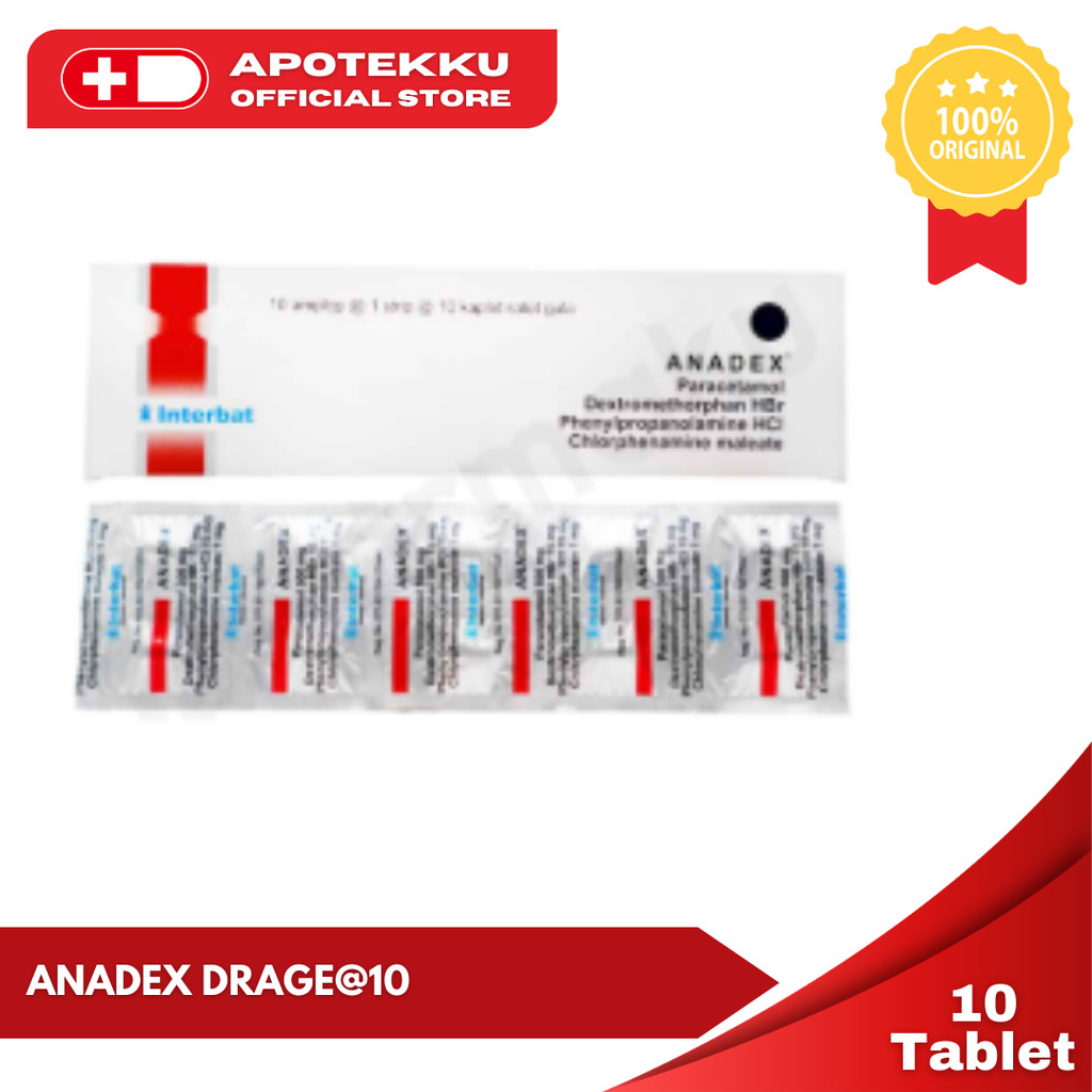 Anadex Dragee - Obat Flu & Batuk (Per Strip/Box)