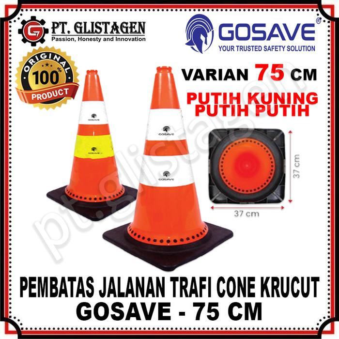 GOSAVE Traffic Cone Safety Rubber Gosave 75cm / Kerucut Lalu Lintas 75