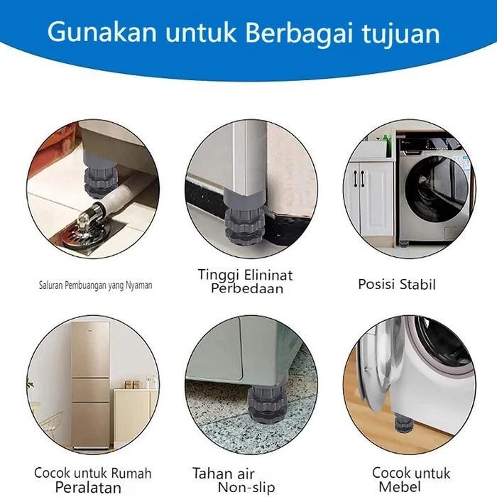 "New" Alas Kaki Mesin Cuci Tatakan Kulkas Bantalan Peninggi Lemari Alas Pelindung Kaki Mesin Cuci