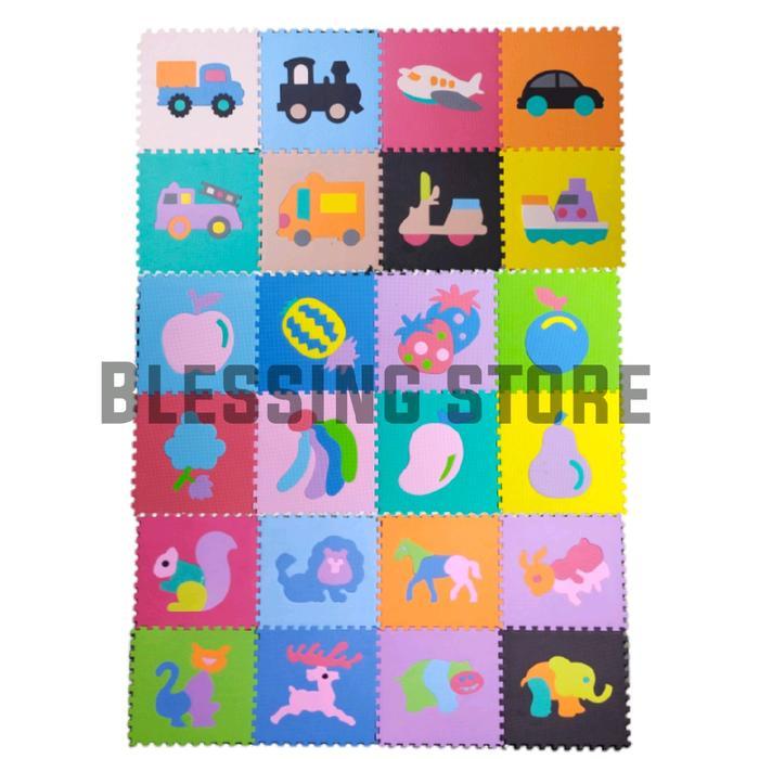 Karpet puzzle Hewan ukuran 30x30 tbl 1 cm isi 8 pcs alas lantai/playmate/puzzle lantai