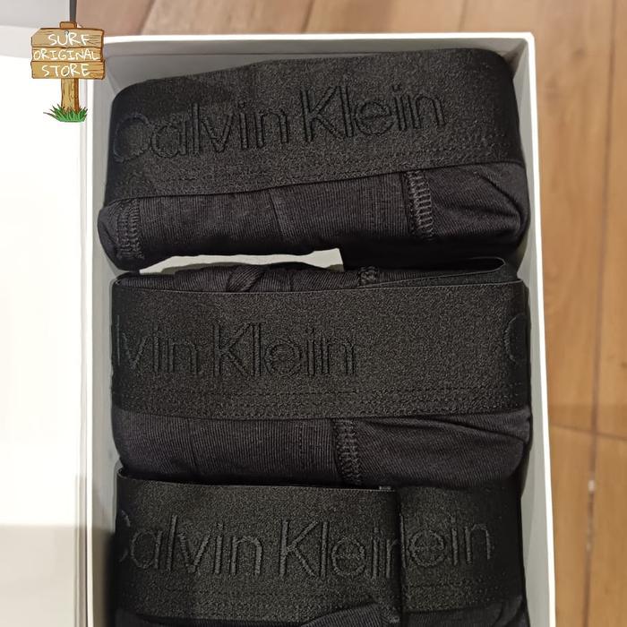 Underwear Pria Trunk Calvin Klein Original- Cotton Black 3 Pack 100% Original