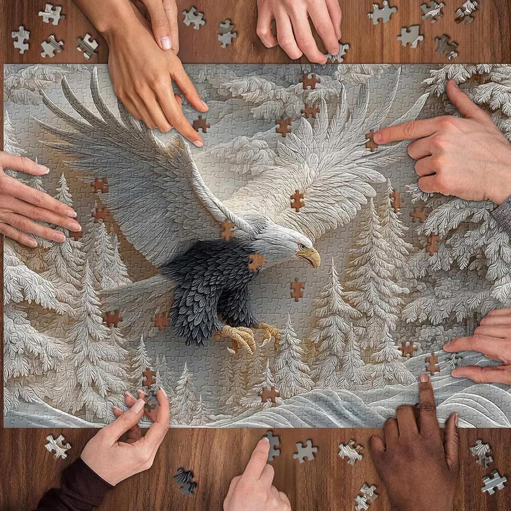 3D Majestic Eagle Jigsaw Puzzle Personalized Picture Puzzle DIY Wall Art Decor For Living Room