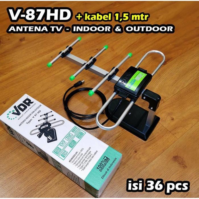 "New" ANTENA TV INDOOR & OUTDOOR VDR V-87HD + KABEL 1.5M / ANTENA DIGITAL VDR / ANTENA TV MURAH Pipa