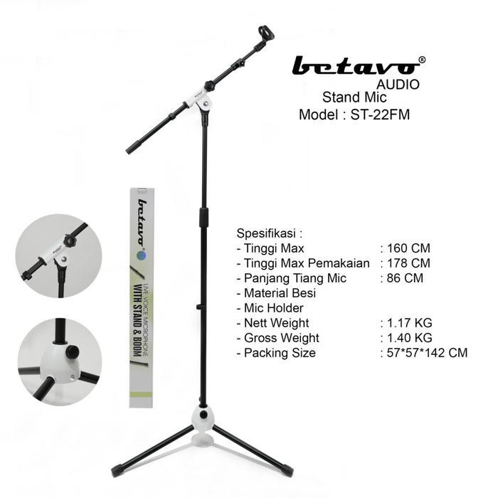 Best Seller Stand Mic Betavo St 22 Fm / St22Fm Original Betavo Stand Mic Original
