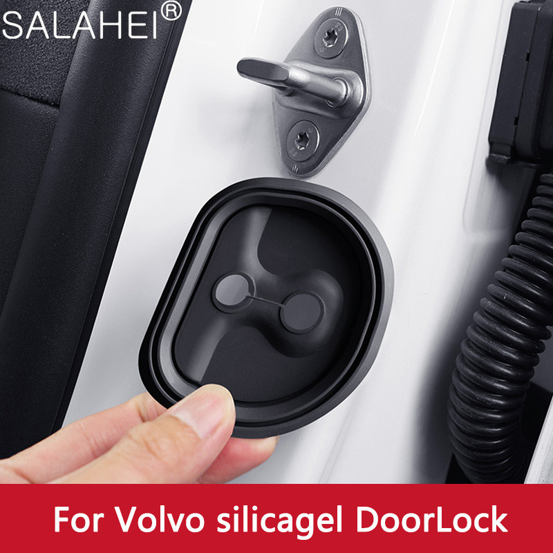 4pcs Silicone Car Door Lock Buckle Anti-collision Protective Cover For V0LV0 S90 XC60 V40 V90 XC40 X