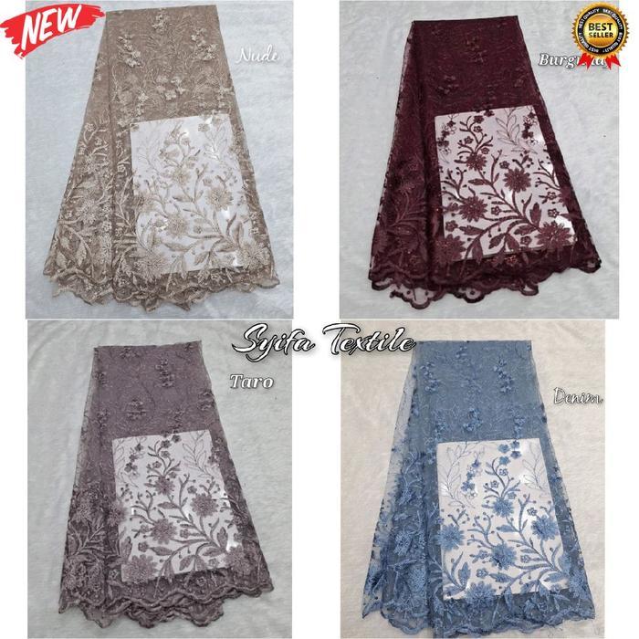 NEW. Kain Tile Akar Mutiara TRANDY / Kain Brokat Meteran / Kain Bridesmaid / Kain Tile Meteran /