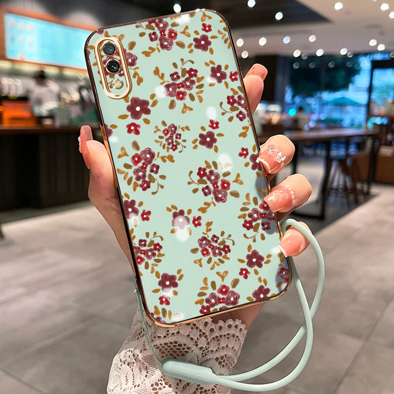 Casing Hp Untuk Xiaomi Redmi 7 7A Y3 6 6A 5A 4A 5 Plus Case Casing Bunga kecil layar penuh pola plat