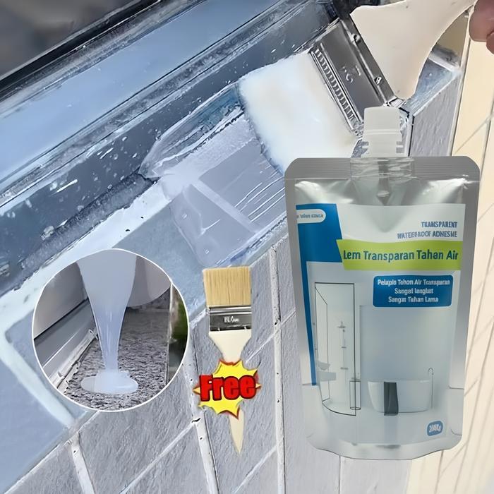 Lem Cat Anti Bocor +Kuas Waterproof Agent Keramik Kamar Mandi Kolam Serba Guna Lem Pelapis Perekat