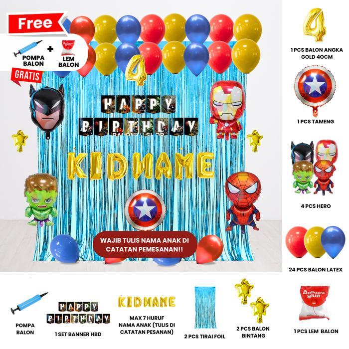 Terbaru Avenger / Hero Set Dekor Ulang Tahun Anak/ Dekorasi Ultah Anak