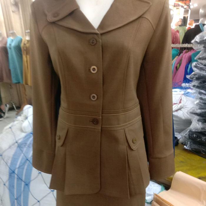 STELAN BLEZER PNS WANITA PEMDA TUA SET ROK SPAN BISA DICUCI DENGAN MESIN