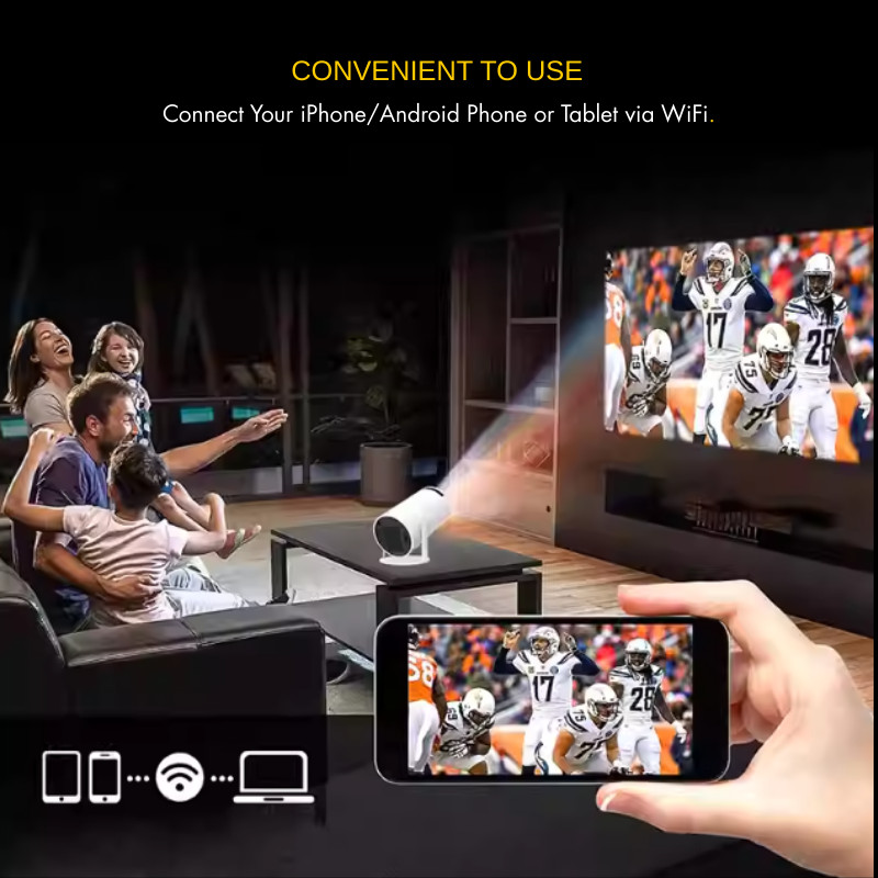 HY300 Mini Portable Pocket Smart Android Projector Wireless Home Theater Projector Hy300