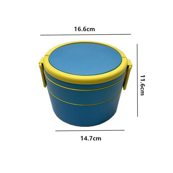 lunch box/Kotak Makan 2 Tingkat Tempat Bekal Makan Double Layer Food Grade Lunch Box Susun Bahan