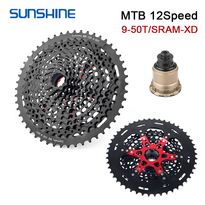 Sunshine XD Cassette 11S/12S CNC MTB Flywheel 10-50T 52T Sprocket 9-50T 9-42T Mountain Bike 12 Speed