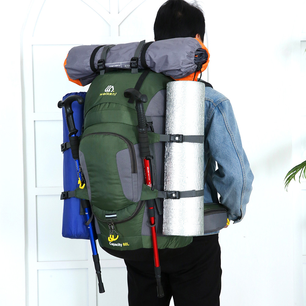 60L Waterproof Hiking Backpack Camping Mountain Climbing Cycling Backpack Outdoor Sport Bag with
