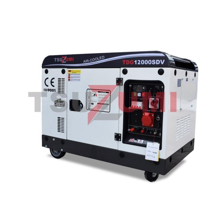 Genset 12KVA 3 Phase 1 Phase silent Dual Voltage Tsuzumi TDG 12000 SDV Japan technology
