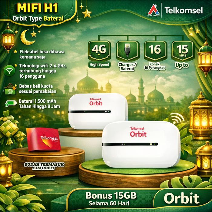 Terbaik Best Quality 100% Original Orbit Mifi H1 Telkomsel Modem