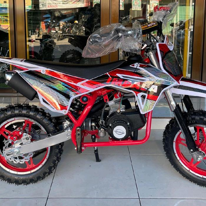 MOTOR TRAIL NEW IMPALA 50CC 2 TAK ~ MOTOR MEDIUM TRAIL ANAK - merah
