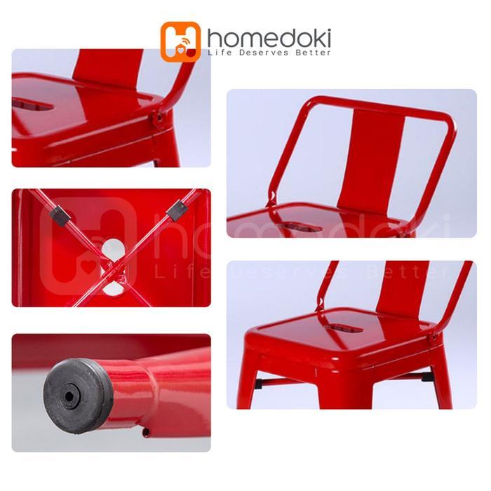 Homedoki Kursi Bar Besi/Kursi Makan/ Kursi Persegi Tinggi / Kursi Outdoor