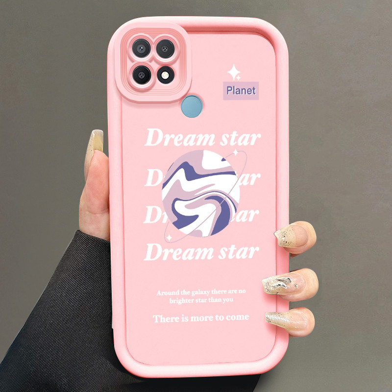 Casing Hp untuk OPPO A15 A15s A35 4G Case Planet bintang warna pink kontras Kasing silikon yang lagi