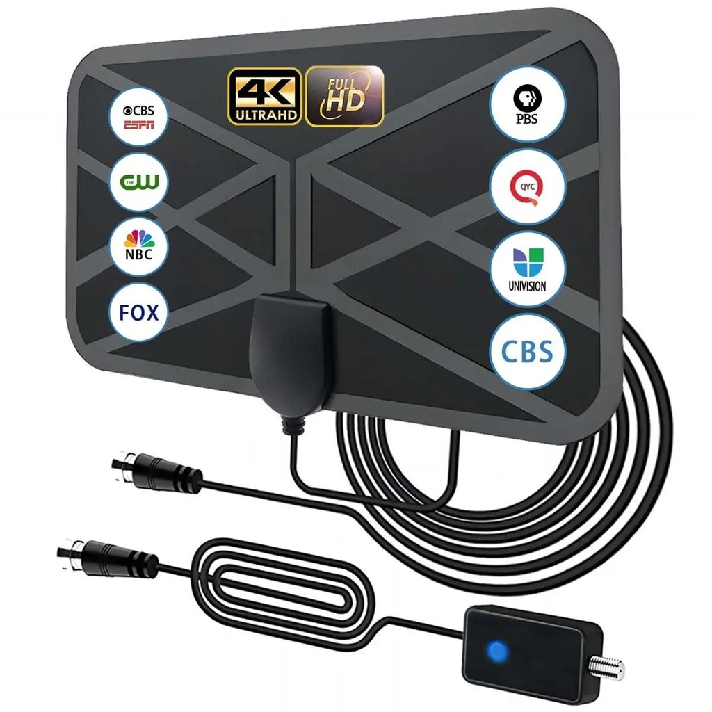 4K Tv Antenna Indoor For All Digital Tv 30Db High Gain Booster Dvb-T/T2 Cable Tv Antena 500Miles Uhf