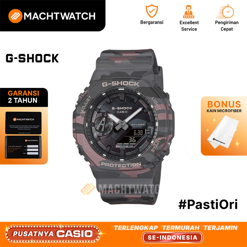 Jam Tangan Pria Casio G-Shock GA-2100CMD-8AJF GA-2100CMD GA2100CMD CasiOak Digital Analog Dial Camou