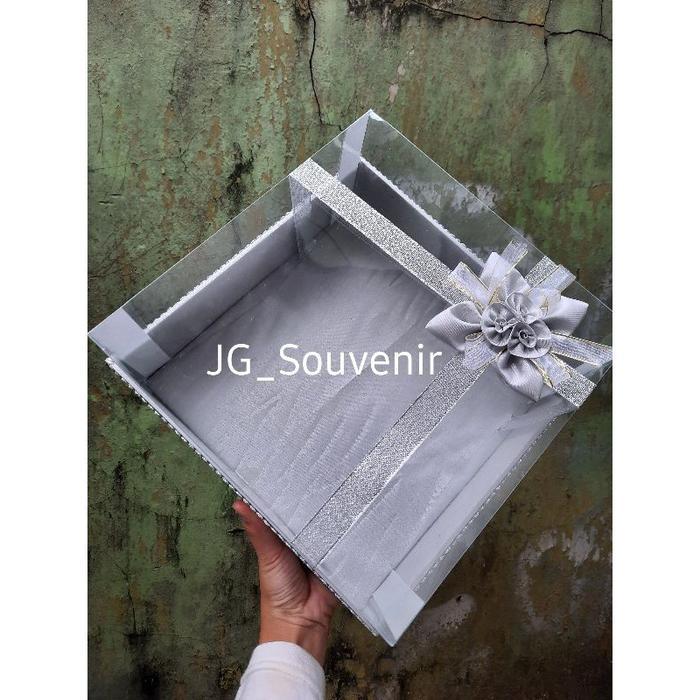 Kotak Hantaran Seserahan Mika Tempat Kue Warna Silver